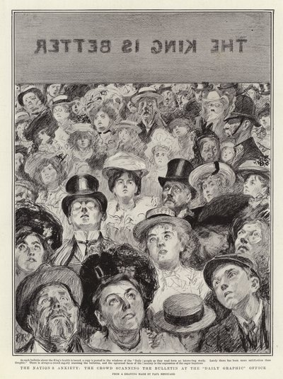 国家的焦虑，人群在每日图形办公室扫描公告 作者 查尔斯·保罗·雷诺德
